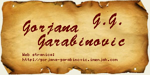 Gorjana Garabinović vizit kartica